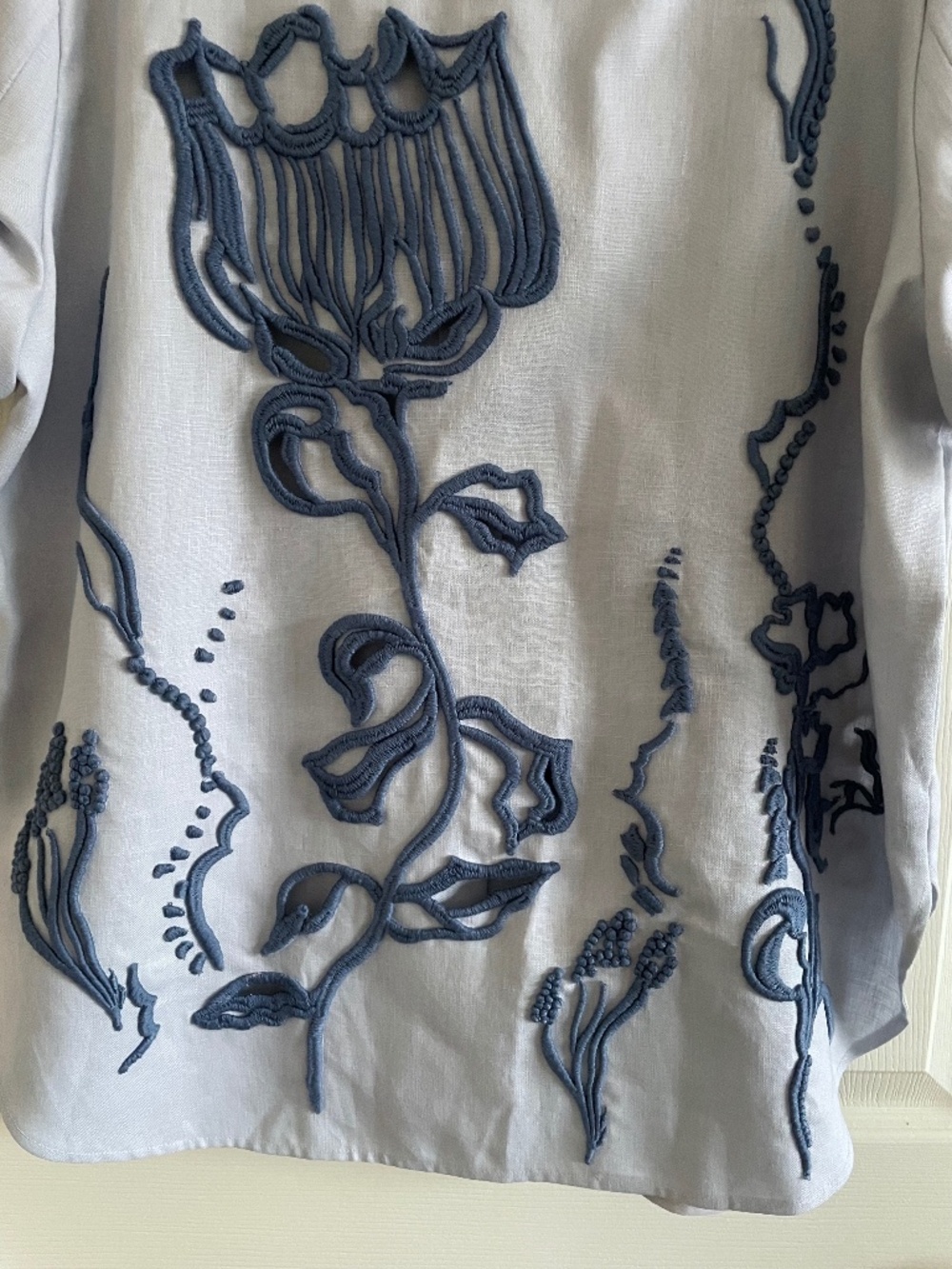 Dorothee Schumacher Intricately Embroidered 100% Linen Beauty Button Down Shirt - Picture 14 of 15